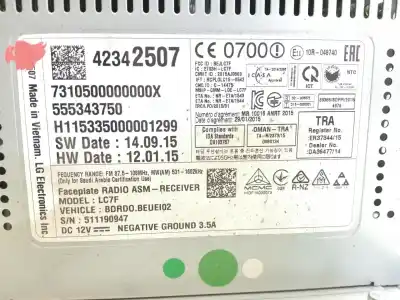 Second-hand car spare part audio system / radio cd for opel adam unlimited ecoflex oem iam references 42342507  