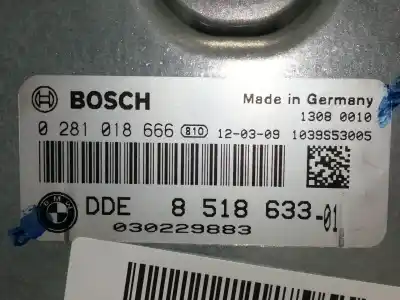 Gebrauchtes Autoersatzteil ecu-motorsteuergerät uce motorsteuergerät zum bmw serie 5 lim. (f10) 535d xdrive oem-iam-referenzen 0281018666 030229883 / 1039s53005 dde851863301 / 8616696307