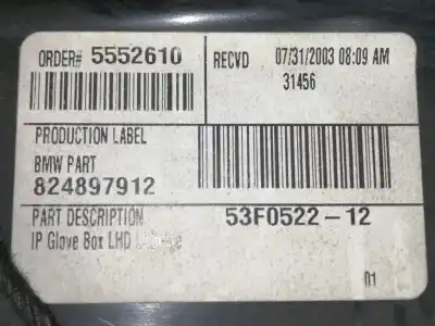 Peça sobressalente para automóvel em segunda mão porta luvas por bmw x5 (e53) 3.0d referências oem iam 824897912 5552610 51168408845 / 53f052212