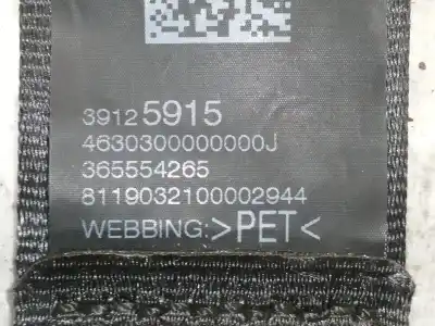 Pièce détachée automobile d'occasion ceinture de sécurité arrière centrale pour opel crossland x edition références oem iam 637577600b 39125915 4630300000000j 365554265 9119032100002944 