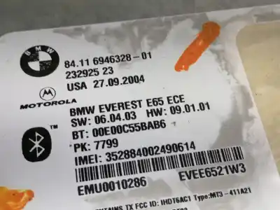 Second-hand car spare part electronic module for bmw serie 7 (e65/e66) 730d oem iam references 84116946328  