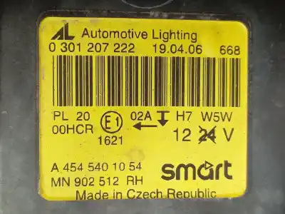 Автозапчасти б/у правая фара за smart forfour forfour 47 kw ссылки oem iam a4545401054  