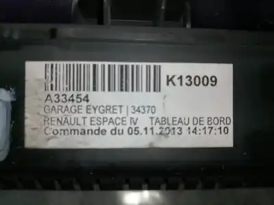 Pièce détachée automobile d'occasion compteur de vitesse tableau de bord pour renault espace iv (jk0) grand espace dynamique références oem iam 8200322053  p8200288814e