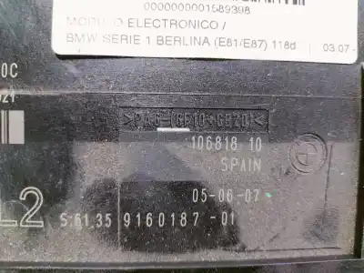 Peça sobressalente para automóvel em segunda mão módulo eletrônico por bmw serie 1 berlina (e81/e87) 118d referências oem iam 532398021 916018701 10681810 