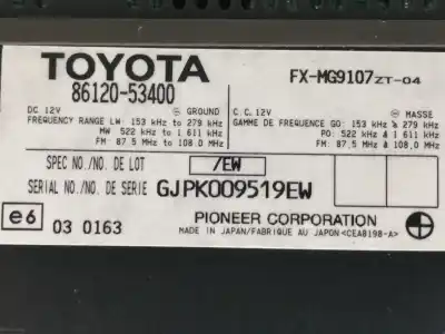 Автозапчастина б/у аудіо система / радіо cd для lexus is200 (ds2/is2) 220d посилання на oem iam 8612053400 fxmg9107zt04 