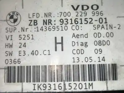 Pezzo di ricambio per auto di seconda mano pannello degli strumenti per bmw x1 (e84) xdrive 18d riferimenti oem iam 931615201 14369510 a2c90260300