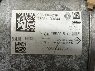 Second-hand car spare part air conditioning compressor for renault captur ii evolution oem iam references 926004423r  t652051c