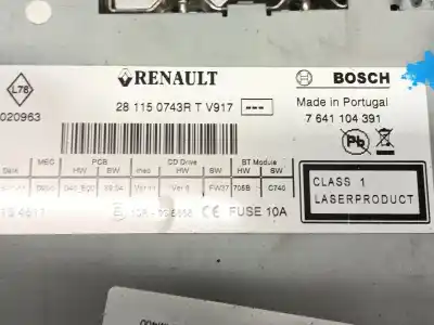 Автозапчасти б/у аудиосистема / радио cd за renault fluence (l3) desde 11/2009 fluence z.e. dynamique ссылки oem iam 281150743r 7771295 