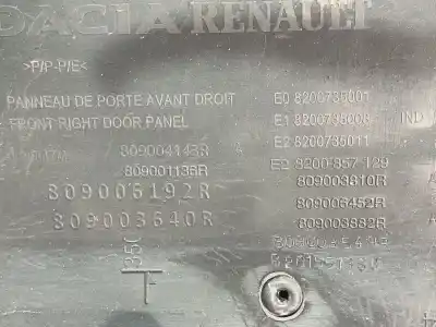 Автозапчасти б/у обивка передней правой двери за dacia duster ambiance 4x2 ссылки oem iam 8200735001 809006192r 809003640r
