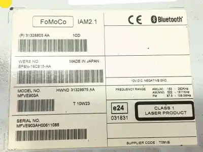 Second-hand car spare part audio system / radio cd for volvo s60 ii (134) d3 oem iam references 36050578  bf6n18c815aa