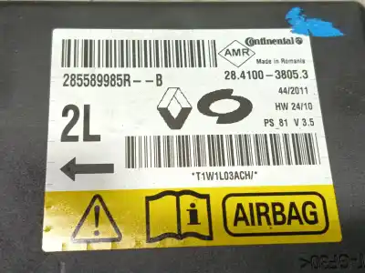 Автозапчасти б/у блок управления подушками безопасности за renault fluence (l3) desde 11/2009 fluence z.e. dynamique ссылки oem iam 285589985rb 285589985r 28410038053