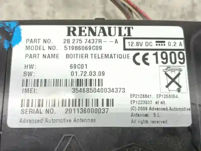 Автозапчастина б/у електронний модуль для renault fluence (l3) desde 11/2009 fluence z.e. dynamique посилання на oem iam 282757437ra 282757437r 51986069c09