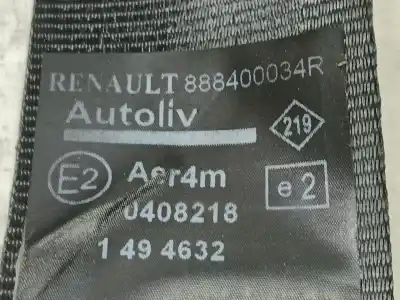 Автозапчасти б/у задний правый ремень безопасности за renault fluence (l3) desde 11/2009 fluence z.e. dynamique ссылки oem iam 888400034r 0408218 1494632