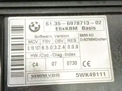 Second-hand car spare part electronic module for bmw 5 (e60) 530 i oem iam references 5wk49111  6135697871302