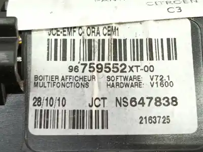 Second-hand car spare part multifunction display for citroen c3 sx oem iam references 2163728 ns647838 96759552xt