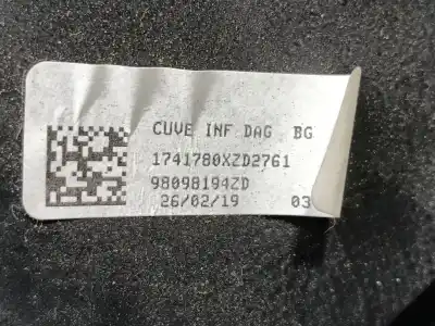 Автозапчастина б/у бардачок для citroen jumpy furgón (v_) 1.5 bluehdi 120 посилання на oem iam 98098194zd  98098194zd