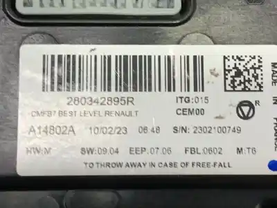 Second-hand car spare part multifunction display for renault captur ii evolution oem iam references 280342895r  280342895r