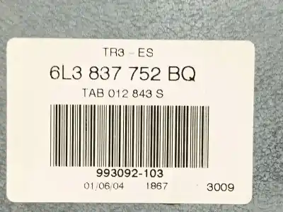 Peça sobressalente para automóvel em segunda mão elevador de vidros dianteiro direito por seat ibiza (6l1) 1.9 sdi referências oem iam 6l3837462  6l3837756n