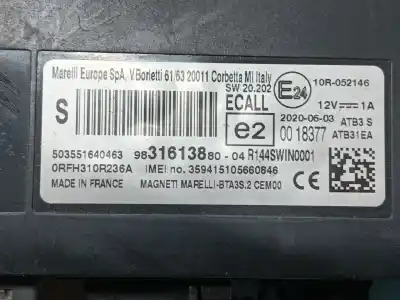 Second-hand car spare part electronic module for citroen grand c4 spacetourer (3a_, 3e_) 1.2 puretech 130 oem iam references 9831613880  9831613880