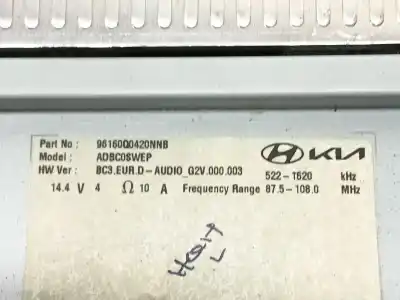 Second-hand car spare part multifunction display for hyundai bayon (bc3) 1.2 mpi oem iam references 96160q0420nnb  