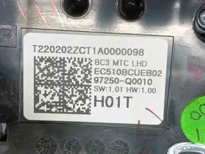 Автозапчастина б/у контроль опалення / кондиціонації для hyundai bayon (bc3) 1.2 mpi посилання на oem iam 97250q0010tt6  97250q0010