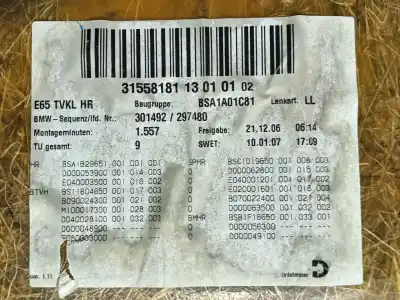 Second-hand car spare part right rear door trim for bmw 7 (e65, e66, e67) 730 ld oem iam references 51427973040 3155818113010102 
