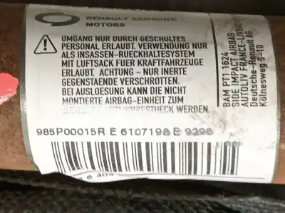 Second-hand car spare part front right curtain airbag for renault fluence (l3_) 1.5 dci (l30d, l30l, l306, l33f, l33l, l33m, l33v, l33w) oem iam references 985p00015r  985p06553r