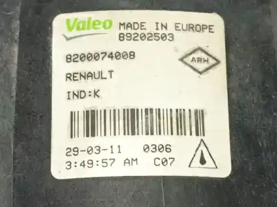 Автозапчасти б/у левая противотуманная фара за renault fluence (l3_) 1.5 dci (l30d, l30l, l306, l33f, l33l, l33m, l33v, l33w) ссылки oem iam 8200074008  89202503