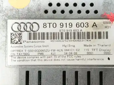 Автозапчасти б/у многофункциональный дисплей за audi a5 (8t3) 1.8 tfsi ссылки oem iam 8t0057603g 8t0919603a 