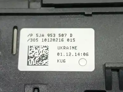 Peça sobressalente para automóvel em segunda mão interruptor 4 piscas - emergência por skoda rapid spaceback (nh1) 1.6 tdi referências oem iam 5ja953507dfli  5ja953507d