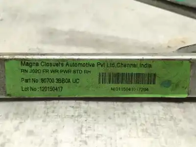 Second-hand car spare part passenger side right window regulator for nissan note (e12) 1.5 dci oem iam references 807201hb0a  827301hb1a