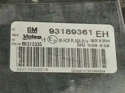 Автозапчастина б/у ліва фара для opel corsa d (s07) 1.3 cdti (l08, l68) посилання на oem iam 93189361  89313335