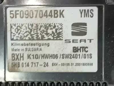 Peça sobressalente para automóvel em segunda mão comando de sofagem (chauffage / ar condicionado)  por seat leon (5f1) 2.0 tdi referências oem iam 5f0907044bkyms  5f0907044bk