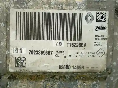 Gebrauchtes Autoersatzteil klimakompressor zum dacia dokker monospace (ke_) 1.5 dci (keaj, keah) oem-iam-referenzen 926009154r  