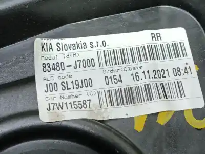 Автозапчасти б/у задний правый стеклорегулятор за kia ceed tourer (cd) 1.0 t-gdi ссылки oem iam 83481j7000  j7w115587