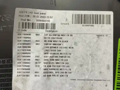 Автозапчасти б/у обивка передней правой двери за mercedes-benz eqa (h243) eqa 250+ (243.702) ссылки oem iam a2477204201 a2477204602re 