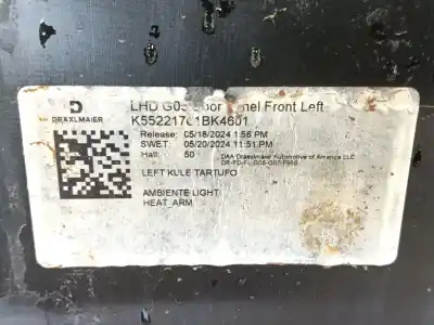 Second-hand car spare part left front door trim for bmw x5 (g05, f95) 30 d mild-hybrid xdrive oem iam references 51415a83057 k5522171bk4601 