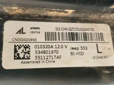 Автозапчастина б/у ліва фара для jeep-viasa compass (mp, m6, mv, m7) 1.3 посилання на oem iam k55112717ag  55112717af