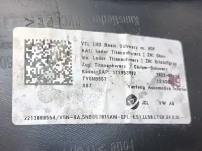 Автозапчастина б/у оббірка передніх дверей ліва для volkswagen tiguan (ad1, ax1) 2.0 tdi посилання на oem iam 5nb867011amqfl  5nb867011am