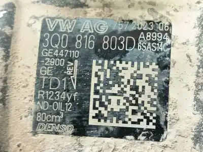 Pezzo di ricambio per auto di seconda mano compressore aria condizionata per audi q2 (gab, gag) 35 tfsi riferimenti oem iam 3q0816803d  757202306