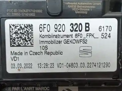 Second-hand car spare part dashboard for seat tarraco (kn2) 2.0 tdi oem iam references 6f0920320b  a3c0793100109