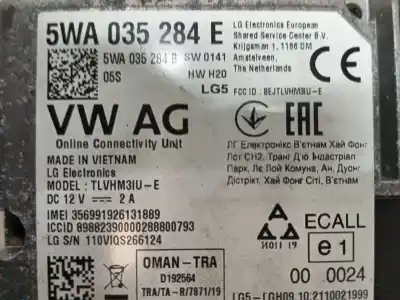 Peça sobressalente para automóvel em segunda mão módulo eletrônico por seat tarraco (kn2) 2.0 tdi referências oem iam 5wa035284g  5wa035284e