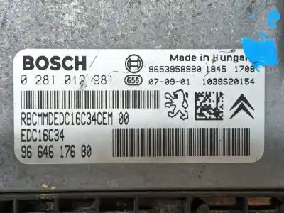 Second-hand car spare part ecu engine control for citroen c4 picasso i monospace (ud_) 1.6 hdi oem iam references 1942j5  0281012981