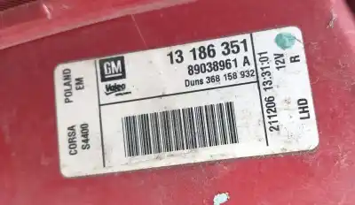 İkinci el araba yedek parçası sag kuyruk lambasi için opel corsa d (s07) 1.3 cdti (l08, l68) oem iam referansları 93189091  13186351 İkinci el araba yedek parçası sag kuyruk lambasi için opel corsa d (s07) 1.3 cdti (l08, l68) oem iam referansları 93189091  13186351