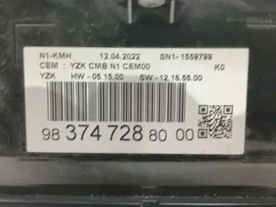 Recambio de automóvil de segunda mano de cuadro instrumentos para fiat scudo furgoneta 2.0 multijet 145 (506) referencias oem iam 9837472880  5n11558799