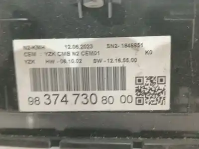 Recambio de automóvil de segunda mano de cuadro instrumentos para fiat scudo furgoneta 2.0 multijet 145 (506) referencias oem iam 9837473080  sn21848851