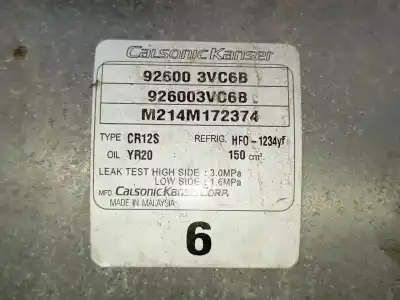 Second-hand car spare part air conditioning compressor for nissan note (e12) 1.5 dci oem iam references 926003vc6b  926003vc6b