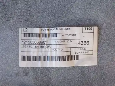 Pièce détachée automobile d'occasion pare-chocs arrière pour volkswagen t-roc (a11, d11) 1.0 tsi références oem iam 2ga807421dgru  2150505890