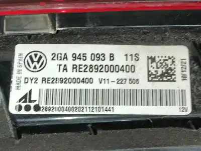 Pezzo di ricambio per auto di seconda mano luce di coda interna sinistra per volkswagen t-roc (a11, d11) 1.0 tsi riferimenti oem iam 2ga945093b  re2892000400