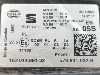 Pezzo di ricambio per auto di seconda mano faro anteriore destro per seat ateca (kh7, khp) 2.0 tdi riferimenti oem iam 576941774  576941032b
